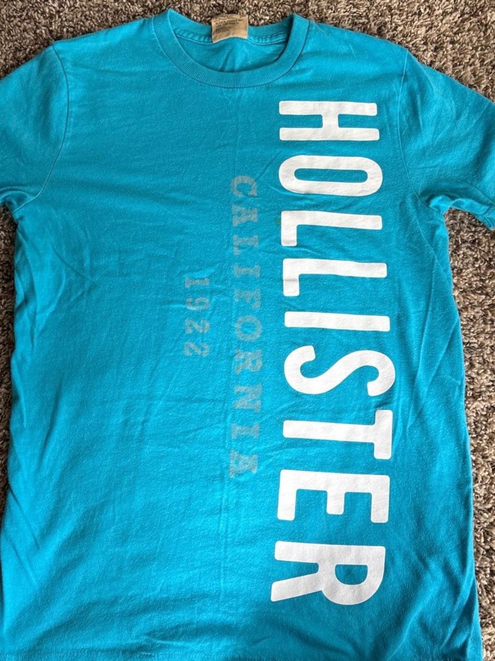 Hollister Kids Bright Turquoise Vertical Logo Tee